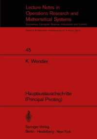 Book Cover for Hauptaustauschschritte (Principal Pivoting) by K Wendler