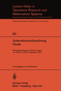 Book Cover for Unternehmensforschung Heute by M Beckmann