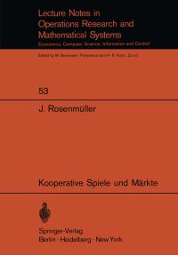 Book Cover for Kooperative Spiele Und Märkte by Joachim Rosenmüller