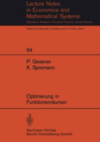 Book Cover for Optimierung in Funktionenräumen by P Gessner, K Spremann