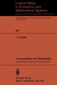 Book Cover for Computability and Decidability by J Loeckx