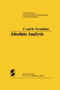 Book Cover for Absolute Analysis by Frithjof Nevanlinna, Rolf Nevanlinna