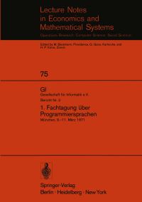 Book Cover for 1. Fachtagung Über Programmiersprachen by Hans Langmaack, Manfred Paul