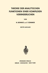 Book Cover for Theorie Der Analytischen Funktionen Einer Komplexen Veränderlichen by Heinrich Behnke, Friedrich Sommer