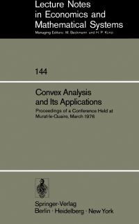 Book Cover for Convex Analysis and Its Applications by A Auslender
