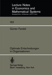 Book Cover for Optimale Entscheidungen in Organisationen by G Fandel