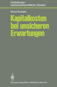 Book Cover for Kapitalkosten Bei Unsicheren Erwartungen by B Rudolph