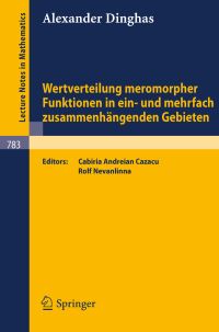 Book Cover for Wertverteilung Meromorpher Funktionen in Ein- Und Mehrfach Zusammenhängenden Gebieten by A Dinghas