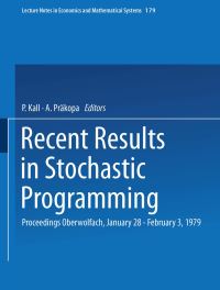 Book Cover for Recent Results in Stochastic Programming by P Kall, A PrAAekopa
