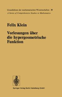 Book Cover for Vorlesungen Über Die Hypergeometrische Funktion by Felix Klein