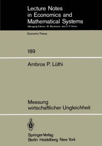 Book Cover for Messung Wirtschaftlicher Ungleichheit by AP Lüthi