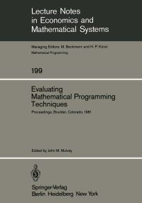 Book Cover for Evaluating Mathematical Programming Techniques by J M Mulvey