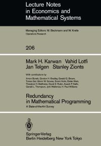 Book Cover for Redundancy in Mathematical Programming by MH Karwan, V Lotfi, J Telgen, S Zionts