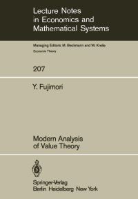 Book Cover for Modern Analysis of Value Theory by Y Fujimori