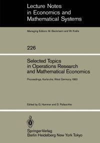 Book Cover for Selected Topics in Operations Research and Mathematical Economics by G Hammer, Diethard Pallaschke