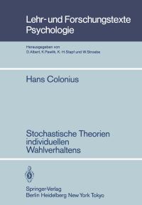 Book Cover for Stochastische Theorien Individuellen Wahlverhaltens by H Colonius