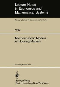Book Cover for Microeconomic Models of Housing Markets by Konrad Stahl