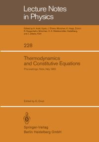 Book Cover for Thermodynamics and Constitutive Equations by Giuseppe Grioli