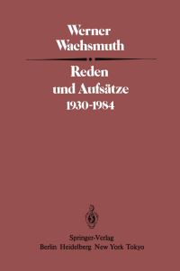 Book Cover for Reden Und Aufsätze 1930-1984 by W Wachsmuth