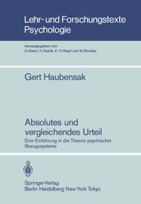 Book Cover for Absolutes Und Vergleichendes Urteil by Gert Haubensak