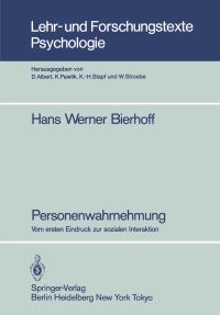 Book Cover for Personenwahrnehmung by Hans Werner Bierhoff