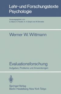 Book Cover for Evaluationsforschung by Werner W Wittmann