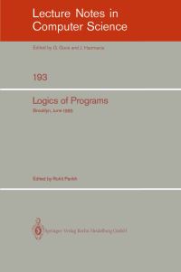 Book Cover for Logics of Programs by Rohit Parikh
