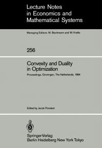 Book Cover for Convexity and Duality in Optimization by Jacob Ponstein