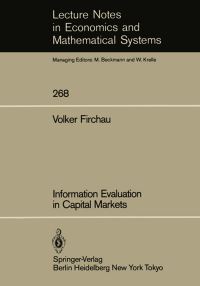 Book Cover for Information Evaluation in Capital Markets by Volker Firchau
