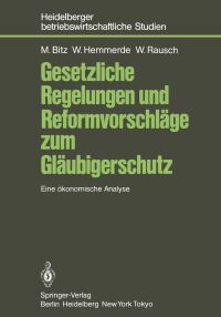 Book Cover for Gesetzliche Regelungen Und Reformvorschläge Zum Gläubigerschutz by Michael Bitz, Wilhelm Hemmerde, Werner Rausch
