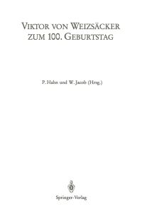 Book Cover for Viktor Von Weizsäcker Zum 100. Geburtstag by P Hahn, W Jacob