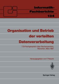 Book Cover for Organisation Und Betrieb Der Verteilten Datenverarbeitung by Ferdinand Peischl