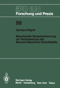 Book Cover for Maschinelle Spracherkennung Zur Verbesserung Der Mensch-Maschine-Schnittstelle by Gerhard Rigoll