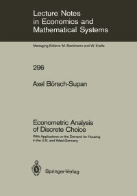 Book Cover for Econometric Analysis of Discrete Choice by Axel BörschSupan
