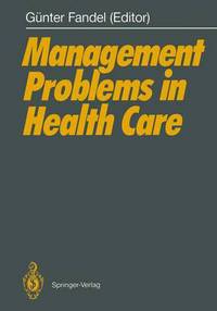 Book Cover for Management Problems in Health Care by Günter Fandel