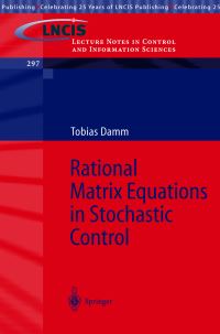 Book Cover for Rational Matrix Equations in Stochastic Control by T Damm