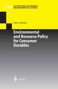 Book Cover for Environmental and Resource Policy for Consumer Durables by Marco Runkel