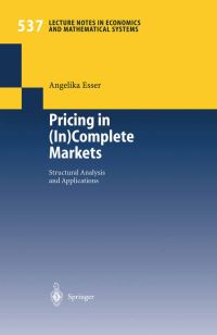 Book Cover for Pricing in (In)Complete Markets by Angelika Esser