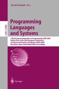 Book Cover for Programming Languages and Systems by European Symposium on Programming, David A Schmidt, ETAPS Conference