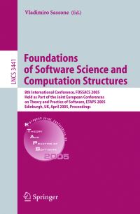 Book Cover for Foundations of Software Science and Computation Structures by FOSSACS Conference, Vladimiro Sassone, ETAPS Conference