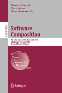 Book Cover for Software Composition Programming and Software Engineering by Thomas Gschwind, Uwe Assmann, Oscar Nierstrasz