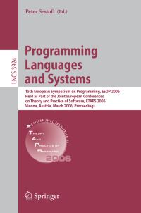 Book Cover for Programming Languages and Systems by European Symposium on Programming, Peter Sestoft, ETAPS Conference