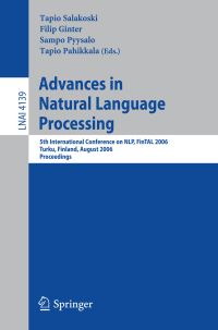 Book Cover for Advances in Natural Language Processing by International Conference on Natural Language Processing TAL series, Tapio Salakoski