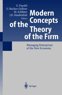 Book Cover for Modern Concepts of the Theory of the Firm by G Fandel