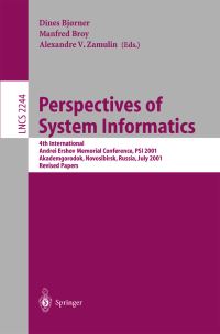 Book Cover for Perspectives of System Informatics by International Andrei Ershov Memorial Conference, D Bjørner, M Broy, A V Zamulin