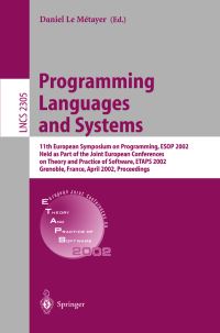 Book Cover for Programming Languages and Systems by European Symposium on Programming, D Le Métayer, ETAPS Conference
