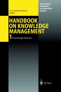 Book Cover for Handbook on Knowledge Management 1 by Clyde Holsapple