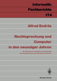 Book Cover for Rechtsprechung Und Computer in Den Neunziger Jahren by Alfred Endrös