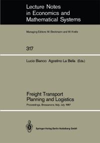 Book Cover for Freight Transport Planning and Logistics by Lucio Bianco, Agostino La Bella