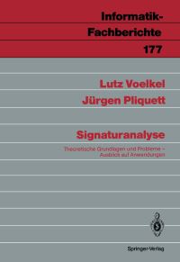Book Cover for Signaturanalyse by Lutz Voelkel, Jürgen Pliquett